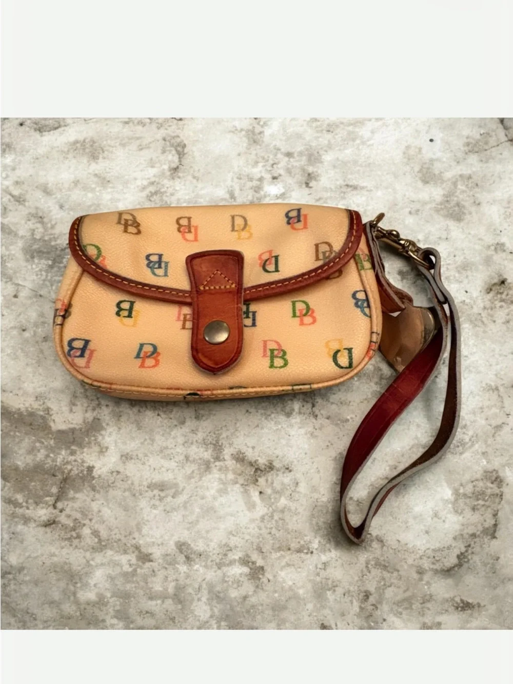 Vintage Dooney & Bourke Multicolor DB Logo Satchel, Hobo and Wristlet Set